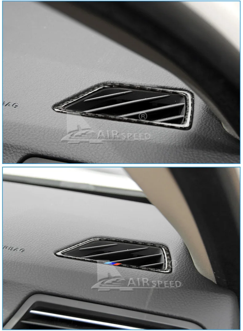  for BMW F10 5 Series LHD Carbon Fiber Car Air Conditioner Outlet Frame Vents Decorative Trim Accessories Car Styling (5)