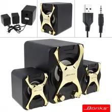 Комбинированные колонки для ноутбука K2 с мощной регулировкой басов и полночастотной ручкой регулировки громкости для ПК/ноутбука/телефона