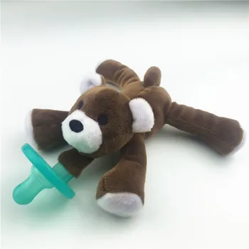 

Cute Newborn Baby Kids Toy Dummy Nipple Soother Silicone Orthodontic Pacifier Lovely Animal Plush Giraffe Pacifier Clips Girl
