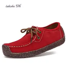 Г. весенние женские туфли из натуральной кожи женские туфли-лодочки ручной работы из замши на плоской подошве из воловьей кожи женские лоферы, большие размеры