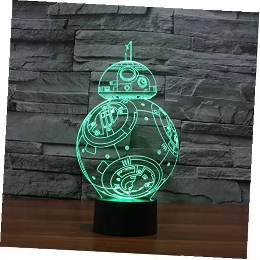 3D Active лампа Звездные войны fuwa силу пробудить Bb 8 ночь 7 цветов изменить Best подарок