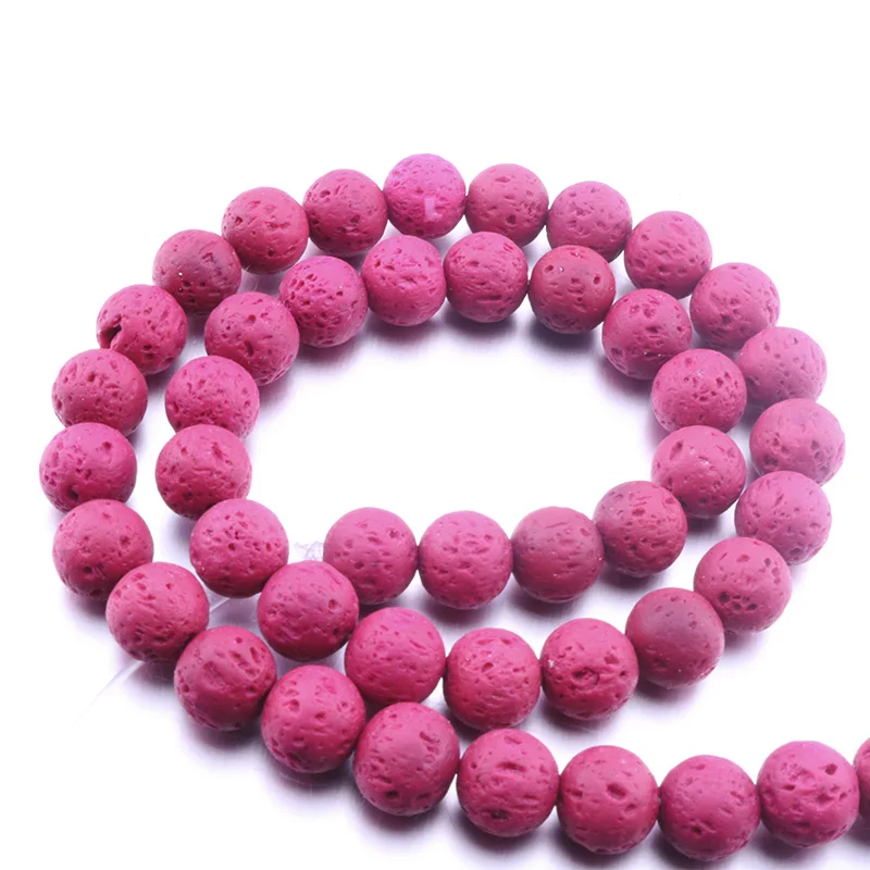 

48pcs/lot 8MM Colourful Lava Bead Natural Stone Volcanic Rock Top Quality Round Loose Beads Ball Jewelry Bracelet Making DIY