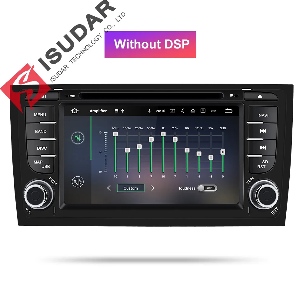 Isudar автомобильный мультимедийный плеер gps два Din Android 9 DVD Automotivo для Audi/A6/S6/RS6 радио FM четырехъядерный ram 2 Гб rom 16 Гб DSP - Цвет: Without DSP