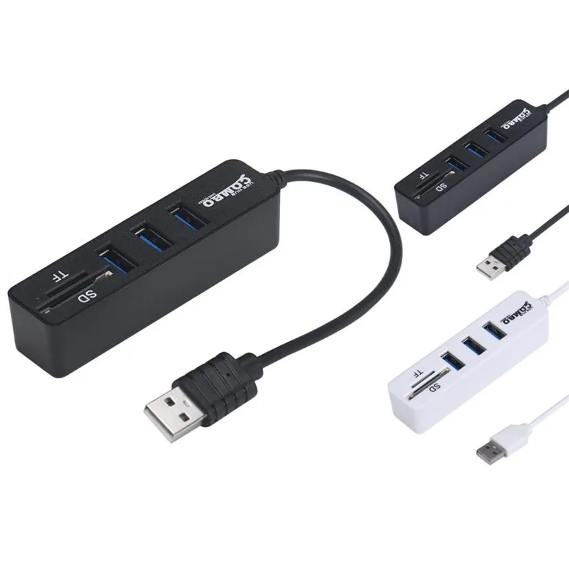 Заводская цена 2 in1 для комбо супер скорость USB 2,0 3 порты и разъёмы Splitter концентратор+ Card Reader Mmar2