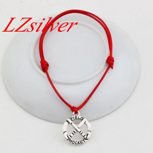 Hot 1pcs Adjule Bracelets Red Wa Rope Antique Silver Alloy 1pcs Adjule Bracelets Red Wa Rope Antique Silver Alloy Field Hockey Charms Bracelet
