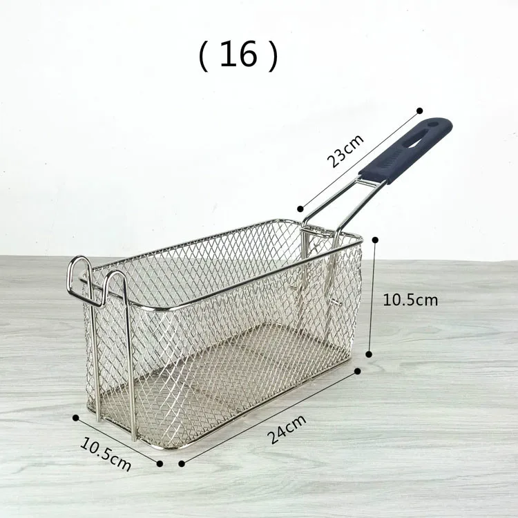 28 вариантов фритюрница из нержавеющей стали экран картофель фри рамки квадратный фильтр сетки зашифровать дуршлаг формы жарки корзины фритюрницы сетки - Цвет: 16