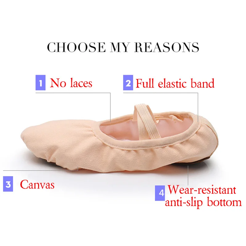 USHINE New professional full rubber band shoelace body-shaping training Yoga slippers Gym ballet dance shoes kids girls woman