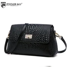 ZOOLER New Superior cowhide leather bag brands fashion Lingge weaving Genuine Leather women shoulder messenger bag