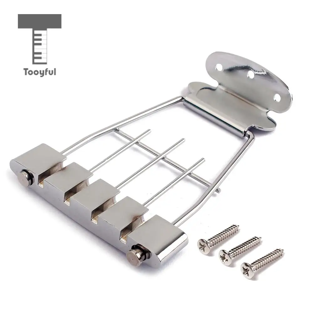 Tooyful Chrome 4 String Trapeze Tailpiece for Archtop Jazz Bass Guitar Parts