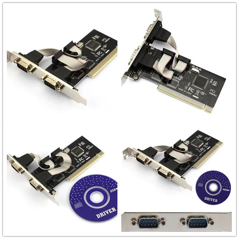 1 шт. последовательный PCI в 2 порта COM 9 Pin серии RS232 адаптер для карт Win 7 VISTA XP