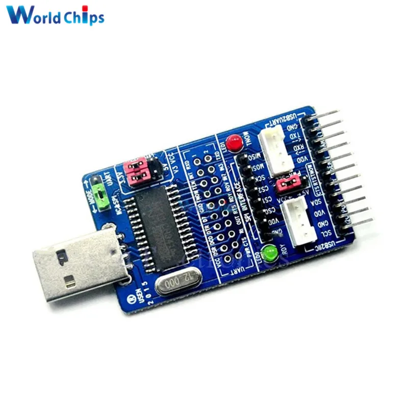 

ALL IN 1 CH341A USB to SPI I2C IIC UART TTL ISP Serial Adapter Module EPP/MEM Converter For Serial Brush Debugging RS232 RS485
