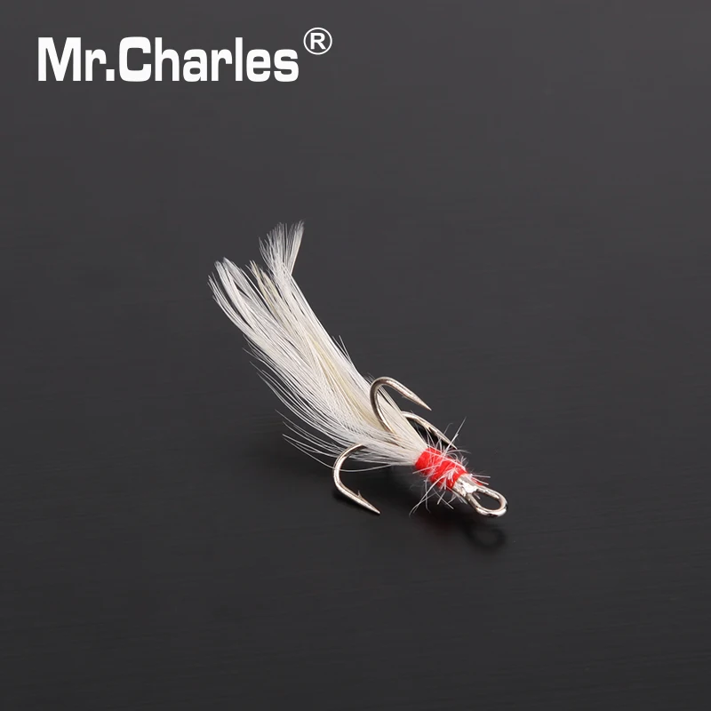 

Mr.Charles 3551-Crystal Feather Treble Hook 2#/4#/6#/8#Strength enough for big fihg Lure Fishing Tackle Fishing tools