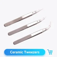 Quartz Banger 1pc Ceramic Tweezer Heat Resistant Non Conductive Stainless Steel Coil Tools for E cig Heating Wire Rebuilding RTA