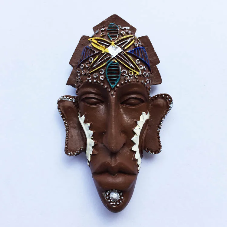 

Foreign trade export tourism commemorates Indonesian Bali three-dimensional scenery Indigenous mask resin fridge magnet