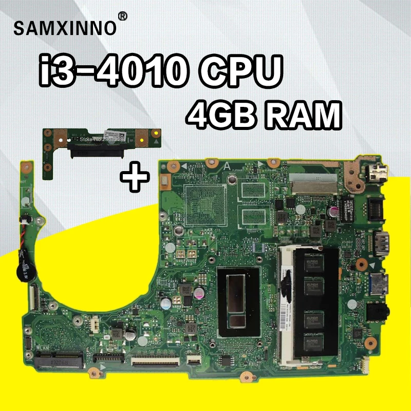 إرسال مجلس + الأصلي S301L S301LA اللوحة الأم ل ASUS Q301LP Q301L S301LA REV2.0 اللوحة I3-4010-4G المعالج HD الرسومات