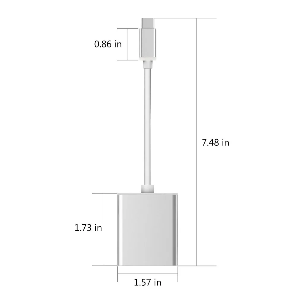 Кабель адаптер USB C Type раньше VGA 10 Гбит/с для нового Macbook 12 дюймов Chromebook Pixel Lumia