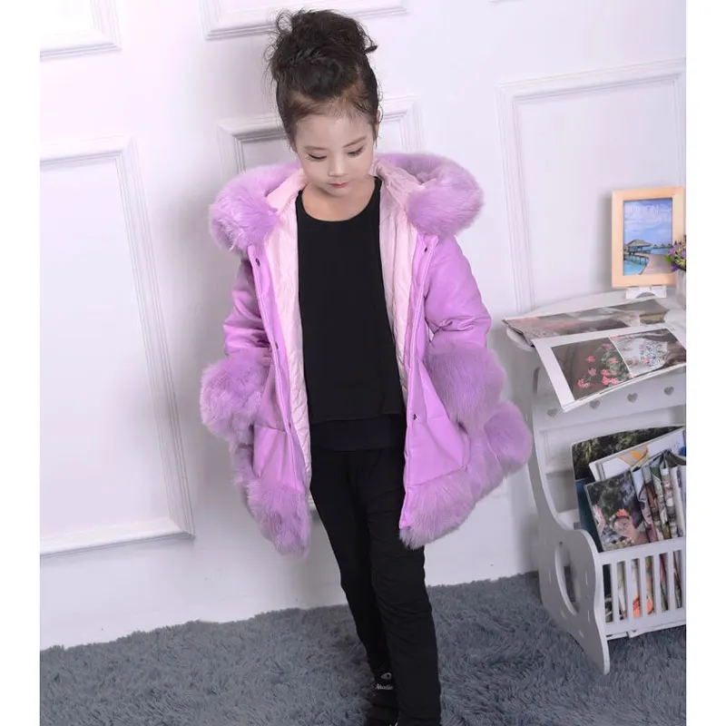 

JKP artificial fur 2018 winter new children's fashion cotton jacket children's imitation fur coat tide Outerwear Parkas FPC-62