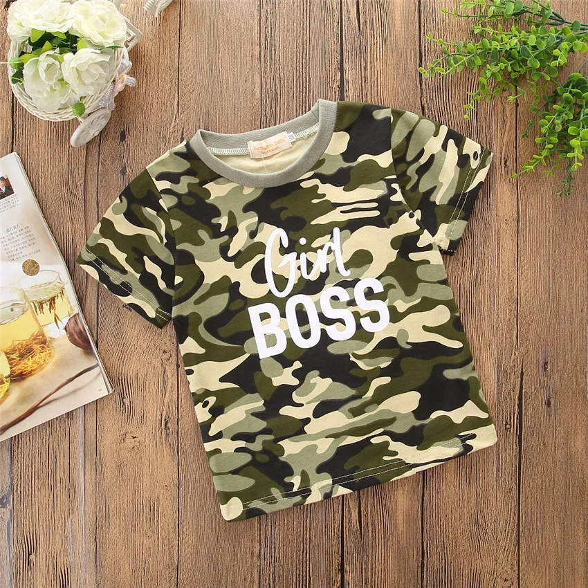 

Cool Kid Baby Boys Girls Casual Family Matching Outfits Camo T-Shirt Blouse Tops Tee Clothes 2-6T Summer Kid Top T-shirt Camo T