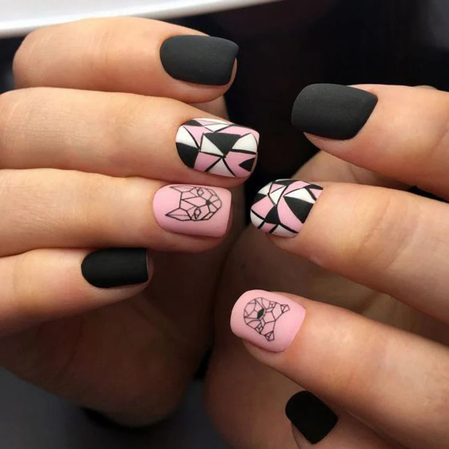 1 лист NailMAD оригами животные стикеры 3D на ногти Nail Art складные Львы наклейки для ногтей Flexagon клейкие наклейки