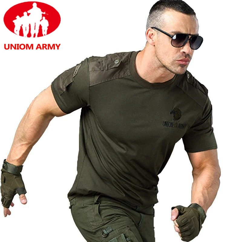 Billig Armee T Hemd Militär T shirt Stil Taktische T shirt Städtischen männer Grün für Männer Fracht Uniform Kurzarm Männlichen T t shirt Schwarz