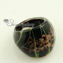Foil Italian venetian lampwork blown murano glass finger rings jewelry jewellery high fashion jewellery cheap fashion jewelry