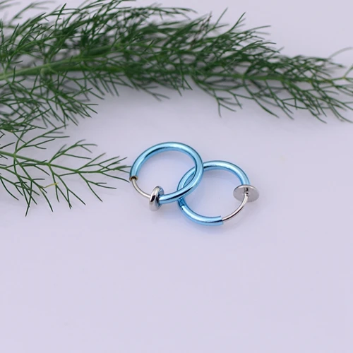 Light Blue 8 Stealth клип серьги крюк без пирсинг, модные украшения для женщин мужчин без отверстия серьги-клипсы манжеты Нос пупка клипсы папка - Окраска металла: Light Blue 8