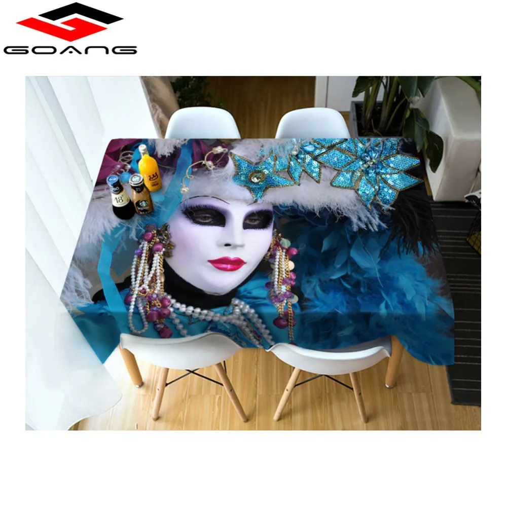 

GOANG Tablecloth Waterproof Cotton Tablecloth Halloween skull Rectangular And Round Dining Table Cover For Wedding Decoration