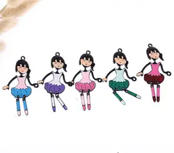 13 шт. Active хвостик девочек куклы-обереги кулон эмали сплава кулон поставщиков для ювелирных изделий смешанный цвет