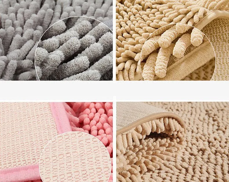 Домашние декоративные коврики для ванной из шенили, Ковровые Коврики, коврик для кухни, ванной комнаты, абсорбирующий нескользящий коврик, 21 цвет, может быть настроен