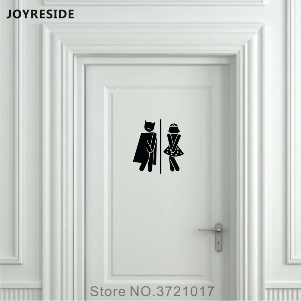 Виниловая наклейка на дверь унисекс для туалета и ванной|sticker decoration|toilet doorbathroom sign