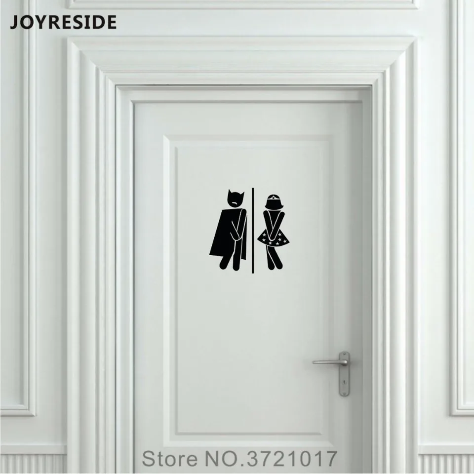 Joyreside Uni Restroom Bathroom Sign Toilet Door Wall Decal Bathroom Sign Toilet Door Wall Decal