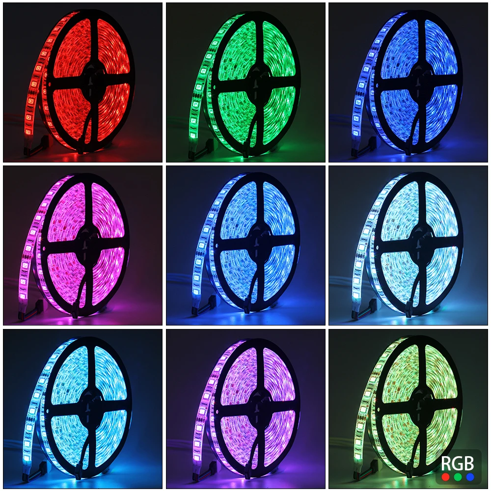DC12V Светодиодная лента 5050 fiexible светильник 60Led/m белый теплый холодный RGB
