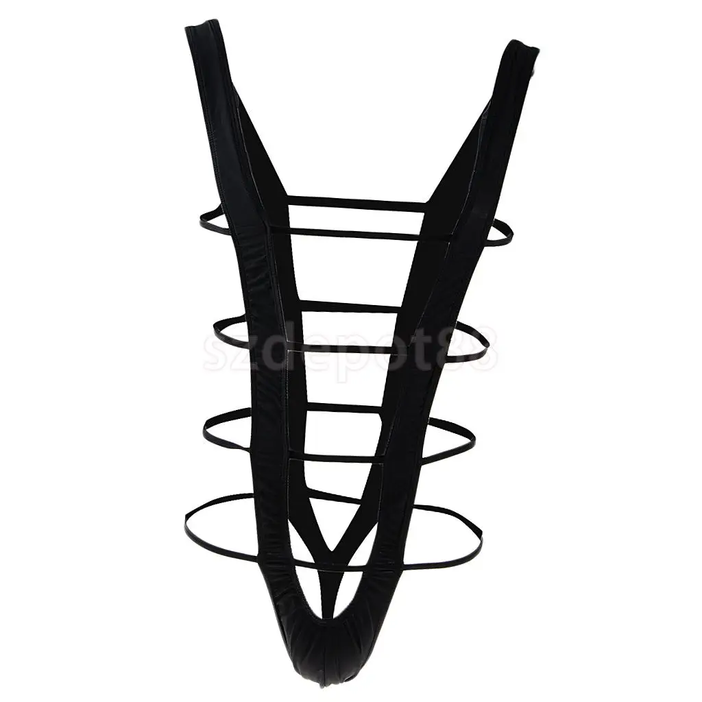 Men Sexy Pouch Thong Underwear Borat Mankini Harness Bikini Lingerie White/Black