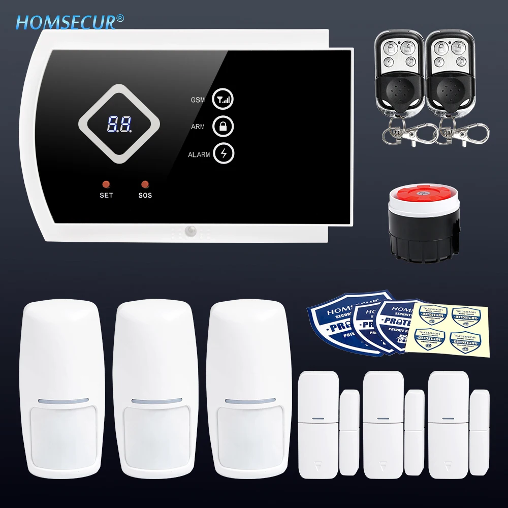

HOMSECUR Wireless GSM SMS Autodial Home Security Alarm System with Security Sticker Pack