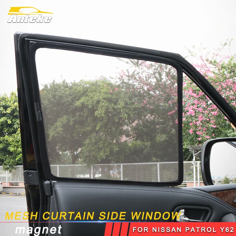 

ANTEKE 7pcs Auto Car-styling mesh curtain side window Trim Covers Interior Accessories For Nissan Patrol Y62