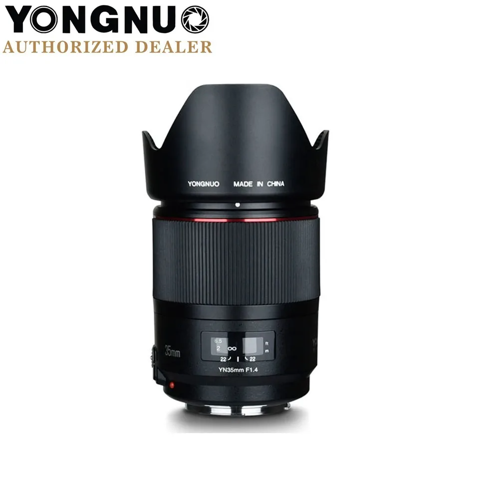 Светодиодная лампа для видеосъемки YONGNUO YN35mm F1.4 широкоугольный объектив с фиксированным фокусным расстоянием для Canon DSLR Камера в том числе 40D 50D 60D 70D 80D 7D 7DII T7I 750D 760D 650D 600D