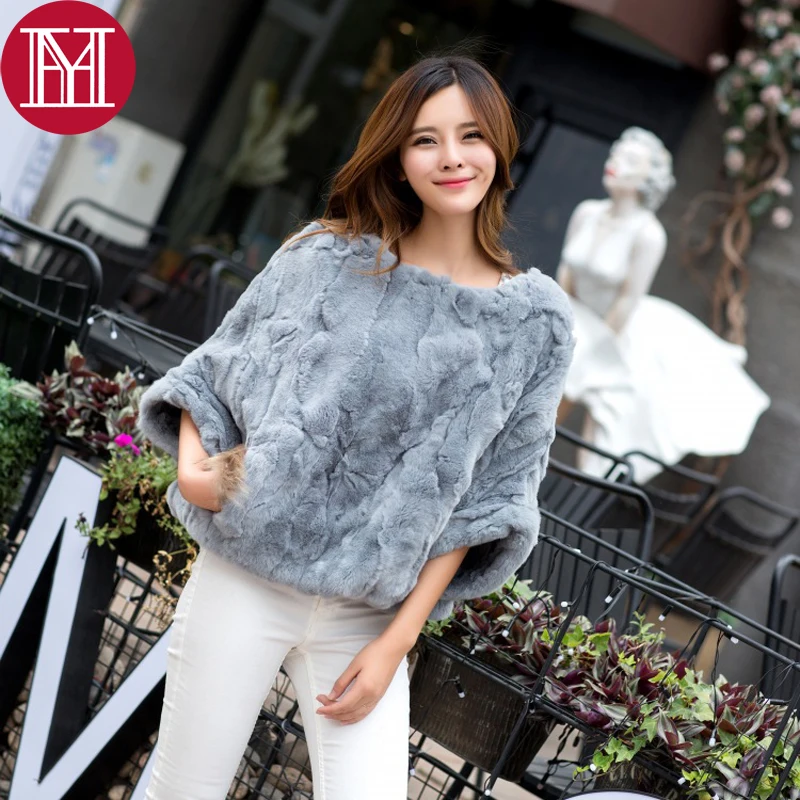 

2019 new style real rex rabbit fur poncho 100% natural rex rabbit fur shawl with real raccoon fur women winter fur pashmina