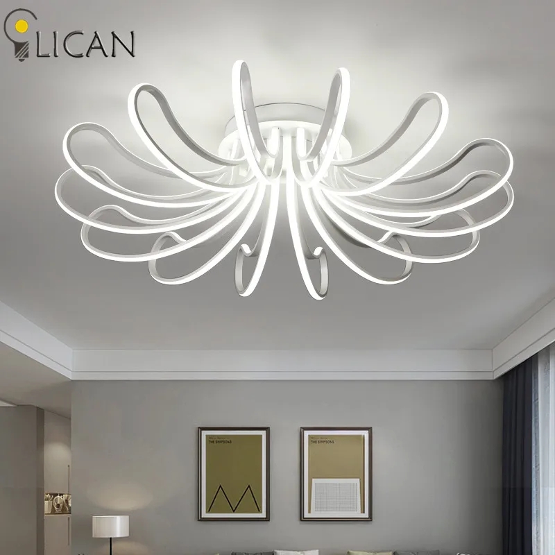 

LICAN Chandelier Lighting Modern LED Luminarine Living Bedroom decorative lights Dimmer with remote control White Chandelier LED