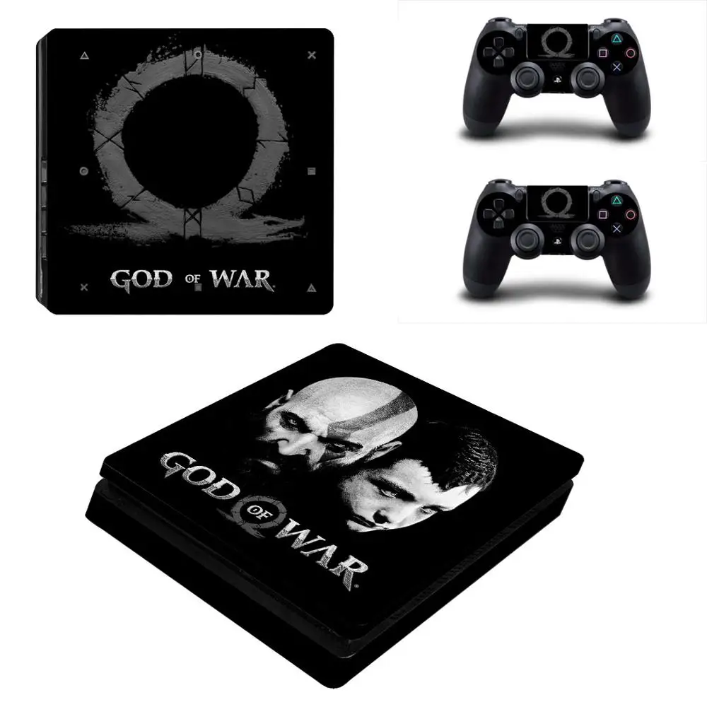 God of War PS4 тонкие наклейки для кожи, предназначенные для игровой консоли 4 Slim и 2 контроллера - Цвет: YSP4S-2243