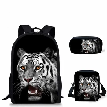 

ThiKin Fashion Children School Bags 3D Animal Tiger Printing Large Capacity Backpack for Boys Casual Kids Book Bags Mochila