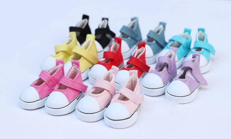 5cm Canvas Shoes For BJD Doll Fashion Mini Shoes Doll Shoes for Russian DIY handmade doll Doll Accessories (12)