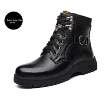 Men’s shoes Winter new leather boots Super large code 45-49 With velvet Keep warm The snow High help Army boots