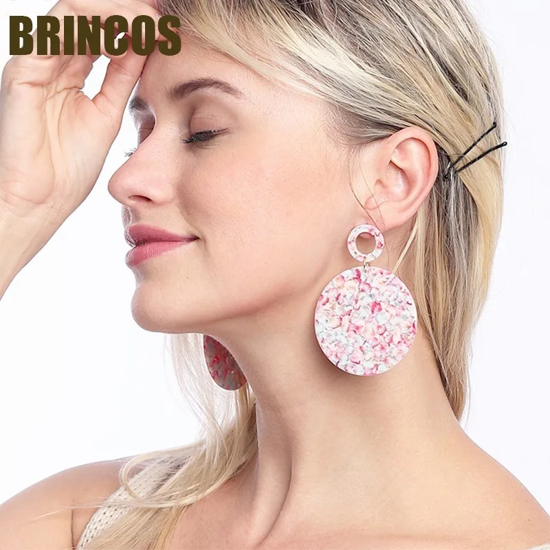 

Big earrings 2019 Oversized Acrylic for women fluorescent boho korean indian jewelry vintage statement bohemian drop gold