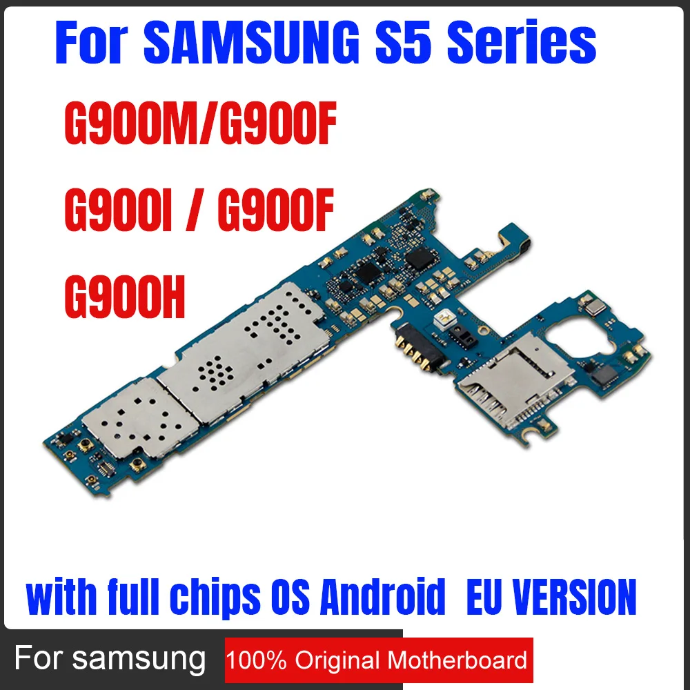

Original Unlocked for Samsung S5 G900I G900F G900H Mainboard EU Version for Samsung Galaxy S5 G900F Motherboard with Chips