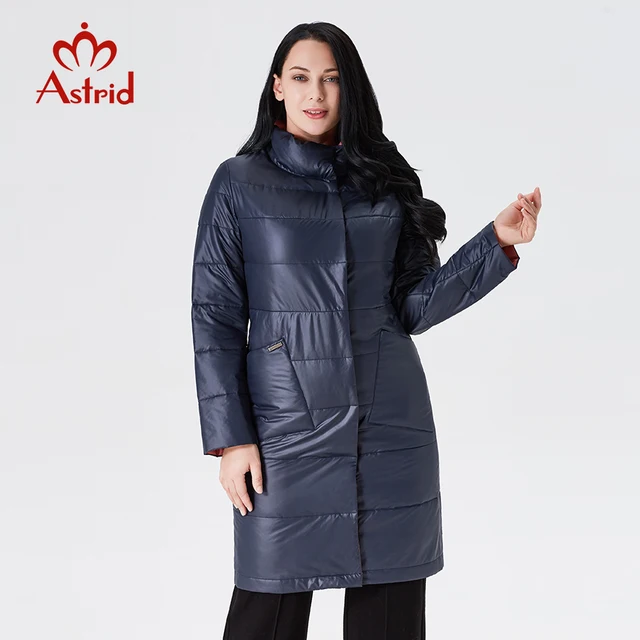 Астрид 2019 зимняя куртка женские новые длинное пальто Женщины Slim fit сплошной Разноцветные куртки теплые ветрозащитные высокое качество темперамент coatAM1960
