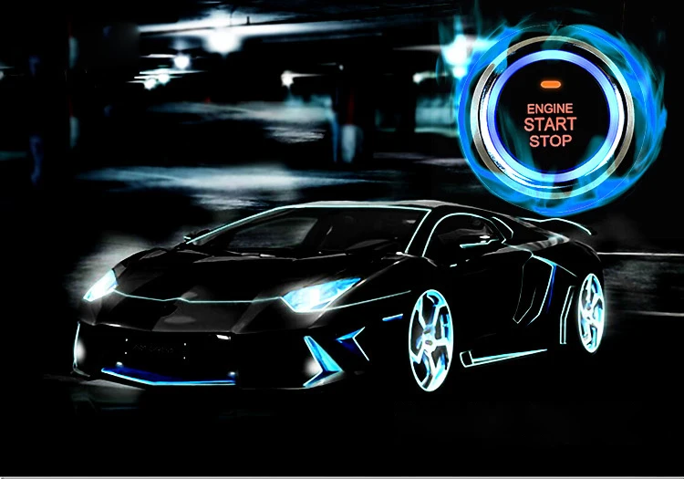 Goede Universele 12 v LED Indicator Ontsteking Knop Auto Motor PKE Veiligheid Handig Keyless Entry Systeem Push Luxe Start Stop Knop