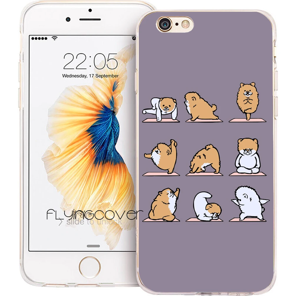 

Coque Pomeranian Dog Yoga Clear Soft Silicone Phone Cases for iPhone XS Max XR X 7 8 6 6S Plus 5S 5 SE 5C 4S 4 iPod Touch 6 5.