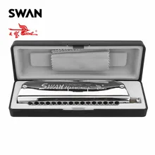 Swan SW1664-4 Boat Shape 16 Holes 64 Tones Chromatic Harmonica High-end Musical Instruments Accordion Rectangular Mouthpiece