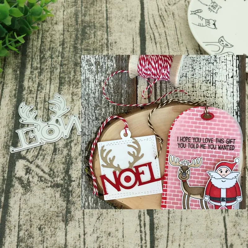 

Metal cutting dies NOEL Deer Head Decorative Scrapbooking Steel Craft Die Cut Embossing Paper Cards Stencils