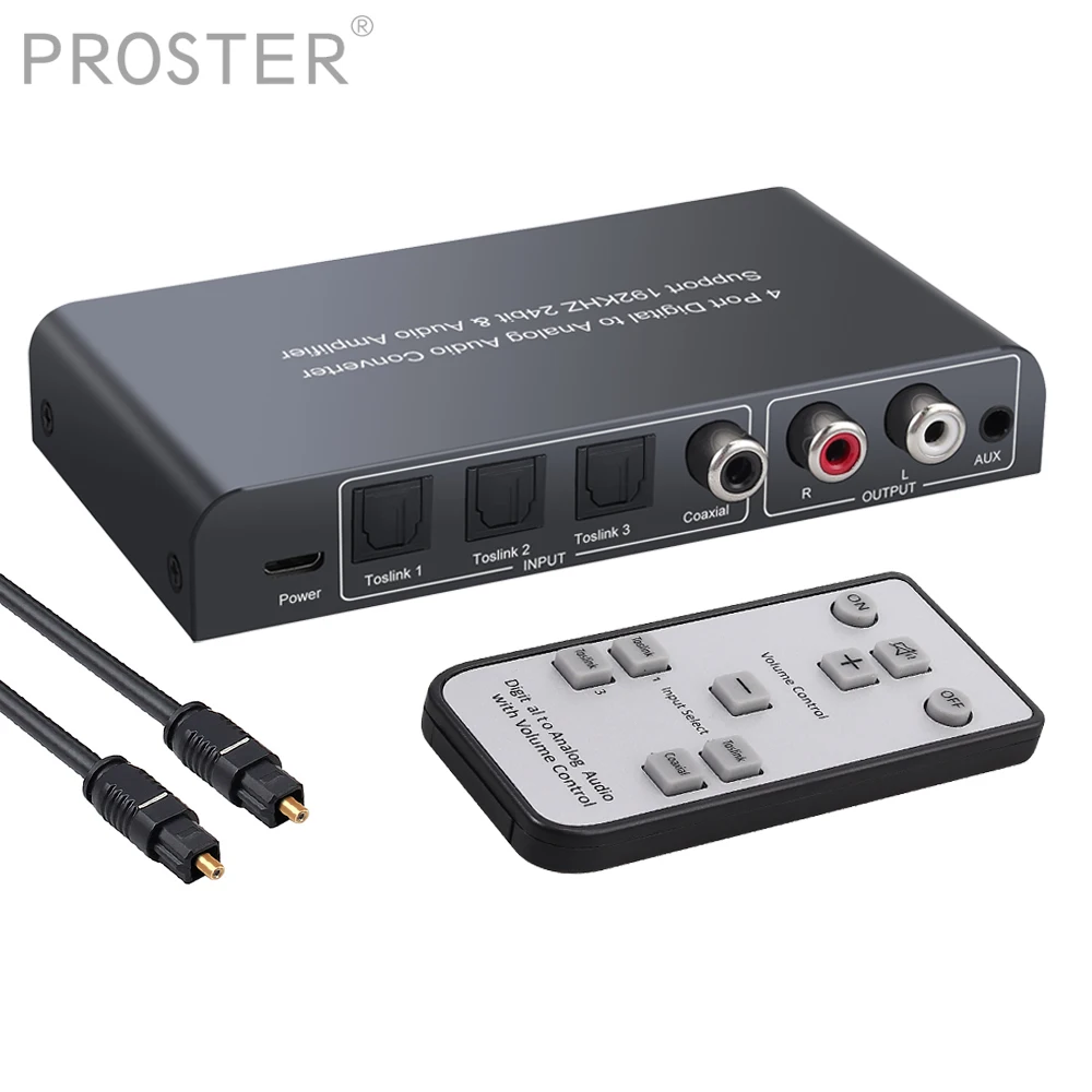 Proster DAC аудио конвертер адаптер 3 оптический SPDIF Toslink 1 коаксиальный переключатель